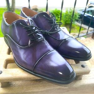 Gino Vitale Purple Lace-up Cap Toe Dress Shoes Men’s Size 12M